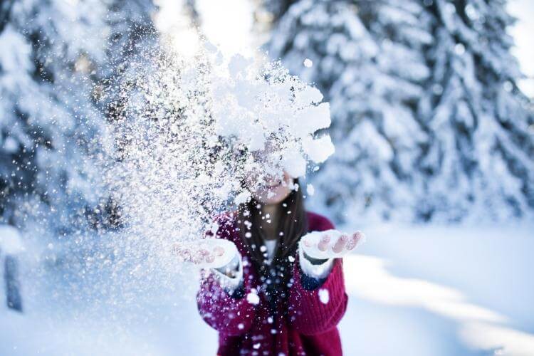 зима, дівчина, сніг