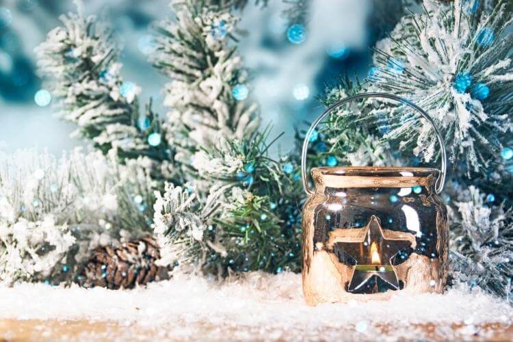 зима, Різдво, ліхтар