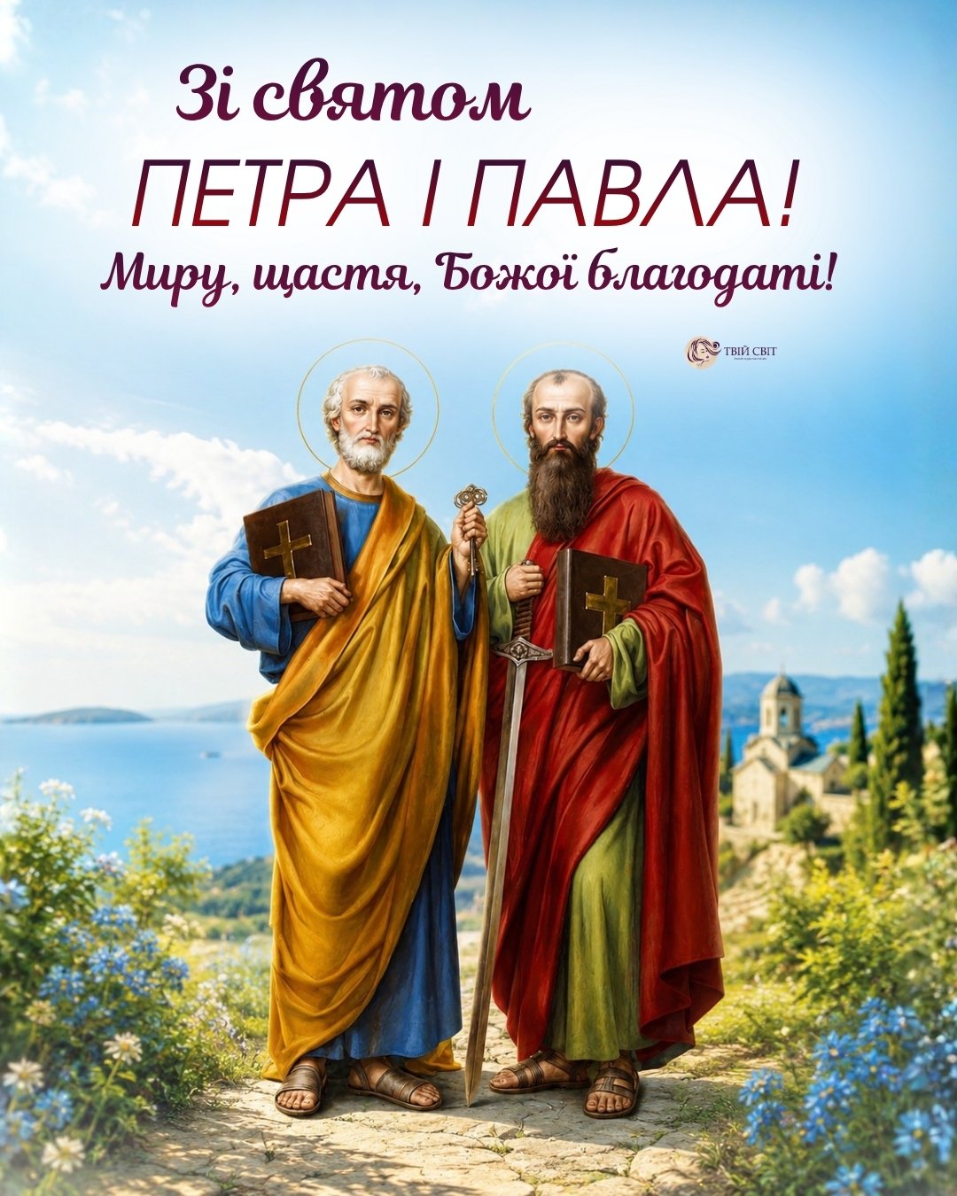 привітання зі святом Петра і Павла, зі святом петра і павла картинки українською, з днем Петра і Павла, привітання зі святом петра і павла картинки