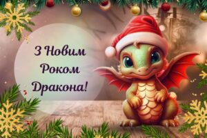 Привітання та листівки з Роком Дракона для ваших близьких