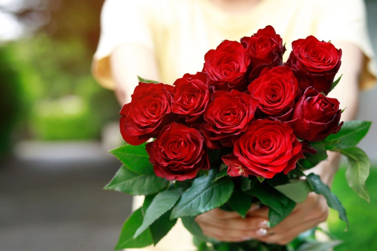 букет червоних троянд