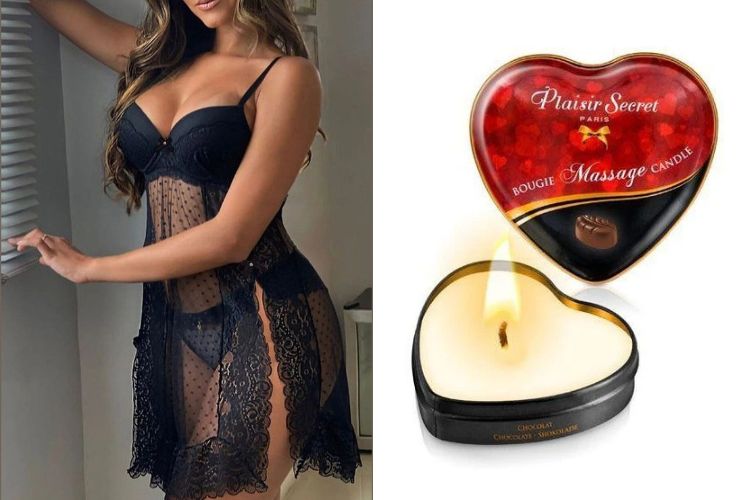 еротична білизна та свічка для еротичного масажу