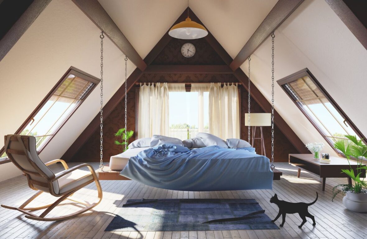 спальня в мансарді