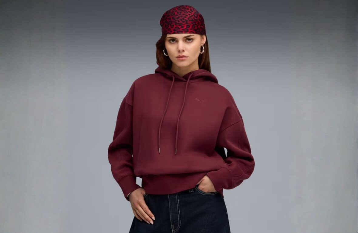 бордове жіноче худі Puma