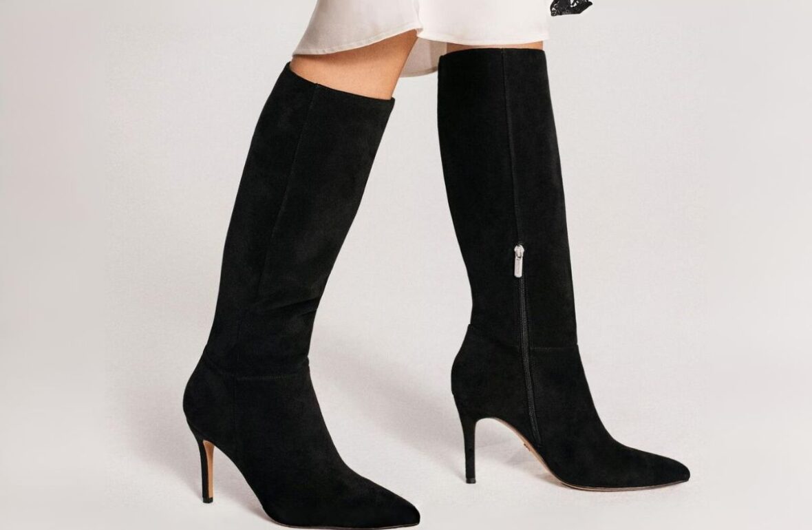 чорні жіночі чоботи, шкіряне взуття жіноче