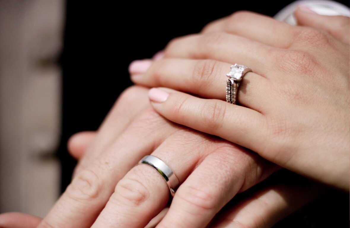 заручальні каблучки на руках
