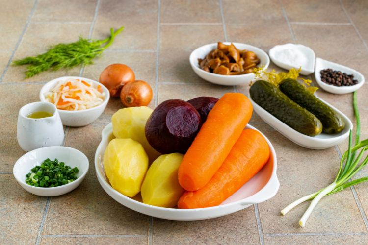 відварені овочі, вінегрет рецепт